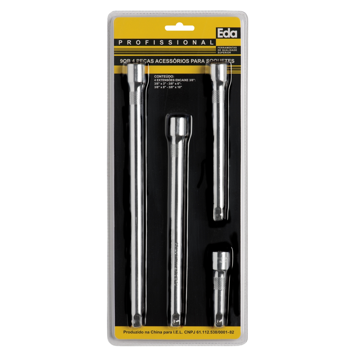 Extensões 3/8″ C.V. 3″ a 10″ com 4 Peças